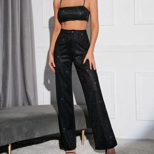 Glitter Wide Leg Trousers